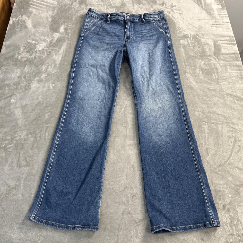 KanCan Jeans Womens 13/31 Blue Medium Mid Rise Relaxed Straight‎ Stretch Denim